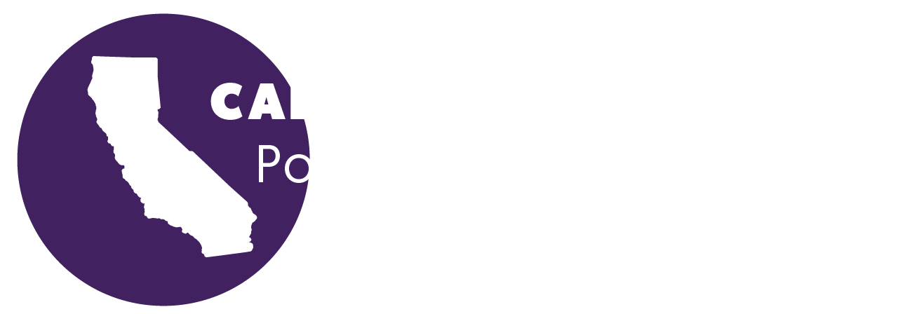 Purple Circle with white silhouette of map of California in center with text to the right that reads "California State Wide Post-Adoption Navigator"